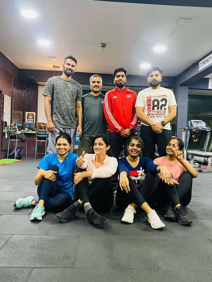 The team enjoying the post-workout feeling.