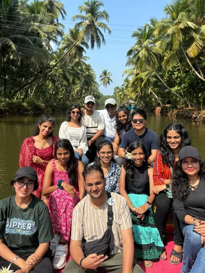 A lovely group photo from our Honnavar boat ride.