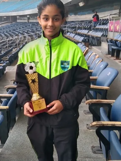 Our 14-year-old super girl, Tanya Singh, bagged the Top Scorer award in the U17 Khelo India Girls League with a record 13 goals. Her dedication to finishing is an inspiration.