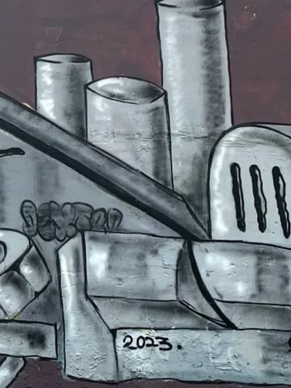 A detailed shot of the "AFTER LIFE" letters. This is my anti-style, dirty-style approach to lettering, creating a raw, industrial look that complements the gothic theme.