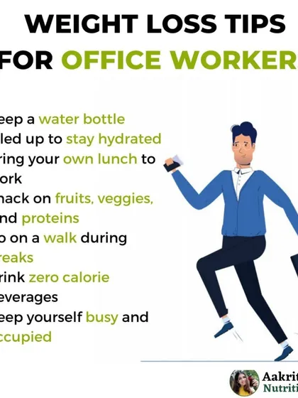 Working an office job can make it tough to stay on track with your health goals. Simple tips like bringing your own lunch, keeping a water bottle at your desk, and taking walks during breaks can make a huge difference.