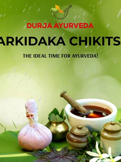 Karkidaka is the ideal time for Ayurveda. This image showcases the fresh herbs and preparations, like the herbal bolus for Kizhi, that we use during this sacred season for realignment and renewal.