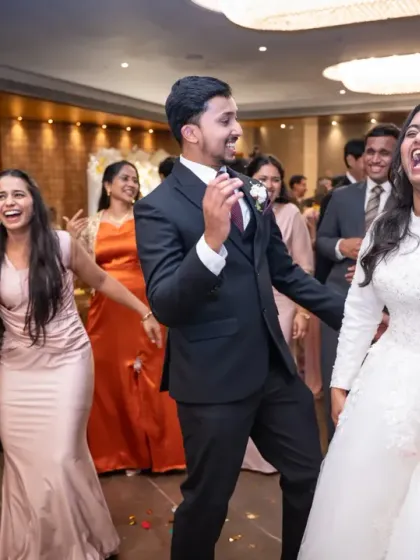 Laughter and dancing with friends. These are the unposed, happy moments that you'll look back on and cherish from your wedding reception.