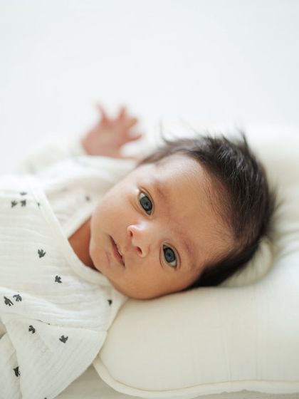 Those beautiful, curious eyes. This is one of my favorite photos of Caden from our at-home session, a simple and natural portrait of him just being himself.