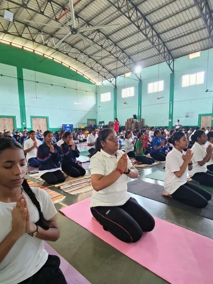 NCC cadets in Goa practicing Vajrasana (Thunderbolt Pose). We believe in instilling discipline and mindfulness in the youth through Yogic practices.