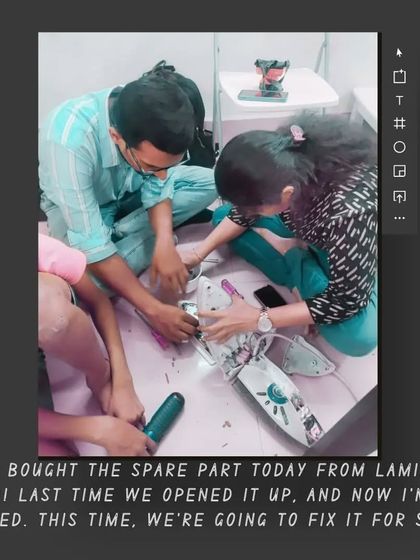 The excitement of a fix in progress. A participant at our Mumbai workshop is ready to install a new spare part, confident that this time, the repair will be a success.