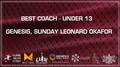 Recognizing our leaders. The Best Coach award for the Under 13 category in the School Soccer League.