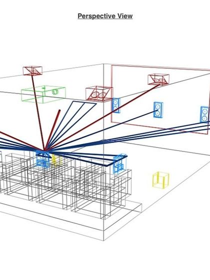 This is a look at our technical design process. We use specialized software to map out the 7.2.4 Dolby Atmos speaker placement for a home theater, ensuring optimal sound reflection and immersion. This data-driven approach eliminates guesswork and maximizes system performance.