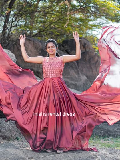 Inisha Rental Dress - Maternity Photoshoot Gown Rental Dramatic Trail & Wing Gowns photo 13