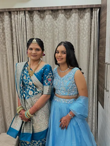 A lovely photo of a mother and daughter we styled for a wedding, both looking absolutely beautiful.