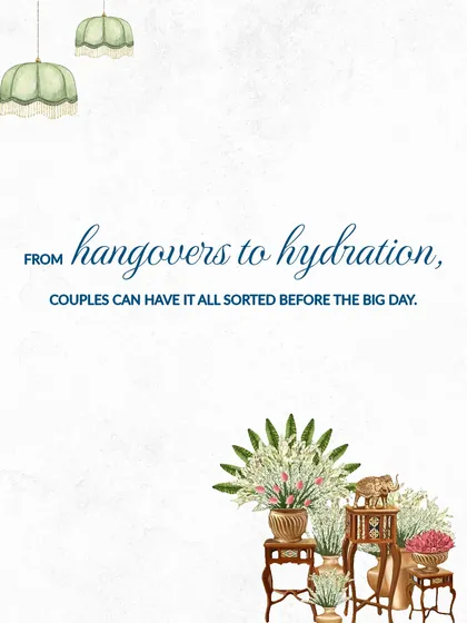From boosting hydration to recovering from pre-wedding festivities, we have treatments to ensure both the bride and groom feel and look their absolute best on the big day.