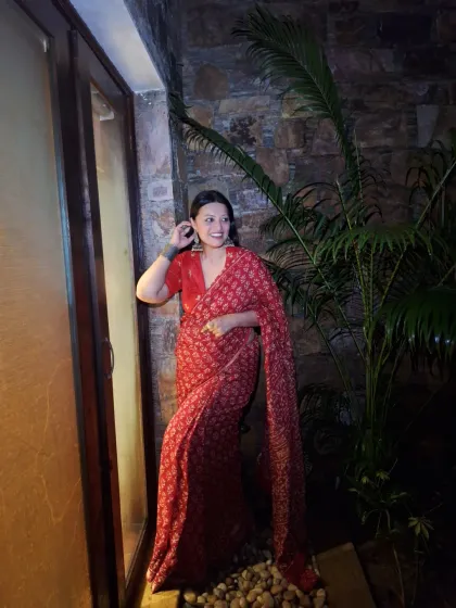 The joy of wearing a saree is unparalleled. This look is perfect for a festive evening or a cultural event.