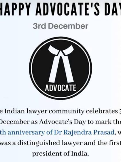 Celebrating Advocate's Day, which marks the birth anniversary of Dr. Rajendra Prasad. It's a day to honor our profession and its role in shaping our nation.
