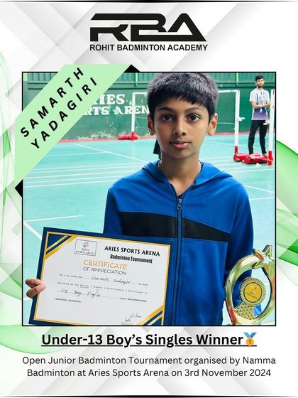 Rohit Badminton Academy - High Performance Badminton Training Our Champions: A Legacy of Wins photo 22