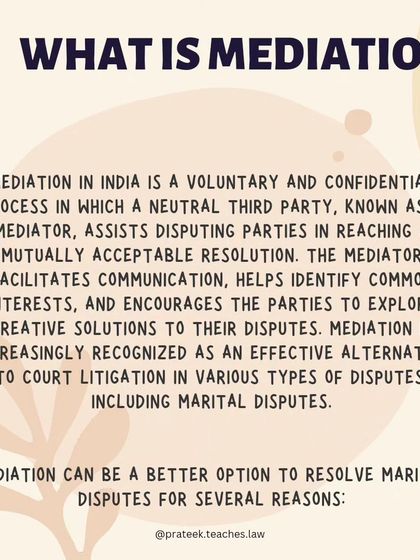 I define mediation as a voluntary and confidential process. A trained mediator facilitates communication to help you find common ground and resolve your marital dispute amicably.