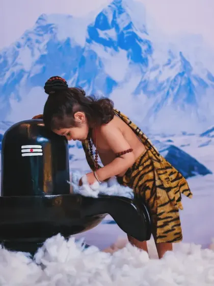 A tender moment of devotion from our little Mahadev. These shoots are done with the utmost respect and care.