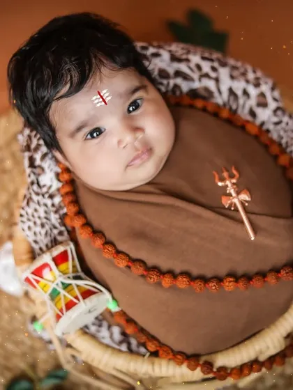 A tiny Mahadev, so peaceful and divine. I love bringing unique concepts like this to life, complete with little details like the trishul and rudraksha mala.