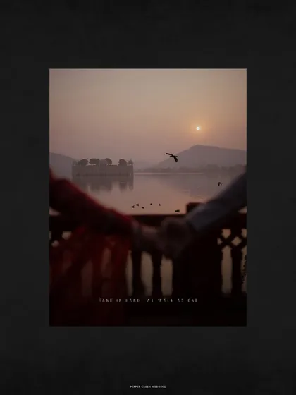 A royal chapter beginning at Amber Fort. For destination weddings, I weave the grandeur of history and the beauty of the landscape into your love story, creating images that are as majestic and timeless as the setting itself.