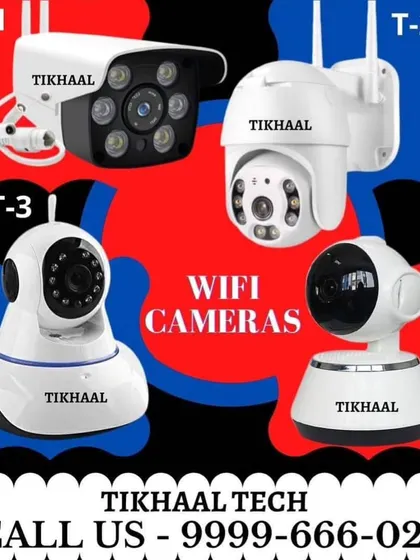 I have a wide variety of WiFi cameras to fit your specific needs. This image shows four different models I stock, from outdoor bullet types to indoor pan-tilt cameras.