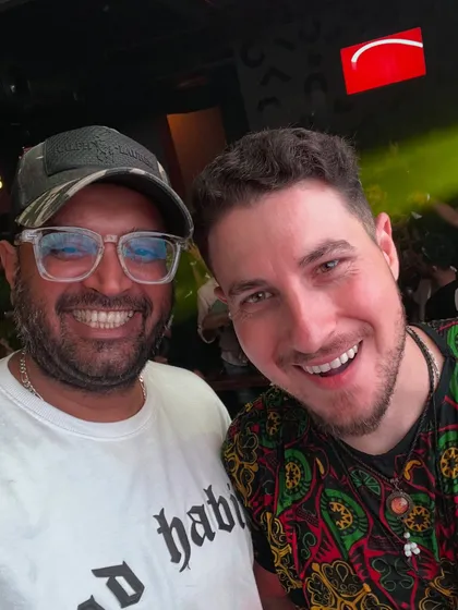 A quick shot with Sajanka. The energy backstage is just as important as the energy on stage.