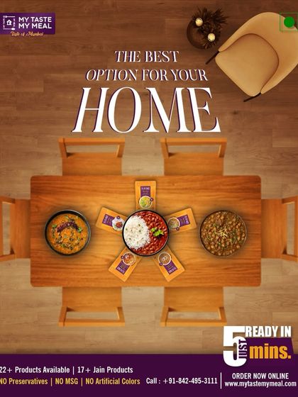 Even at home, on a busy day, my meals are the best option. You can set the table with a variety of Indian dishes like Dal, Rajma, and Chole in minutes.