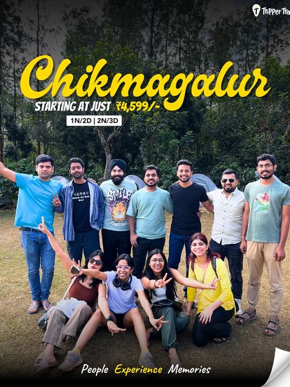 Chikmagalur, with packages starting at just 4,599. Our trips are all about people, experiences, and memories. Here is our crew camping out and enjoying the cool mountain air.