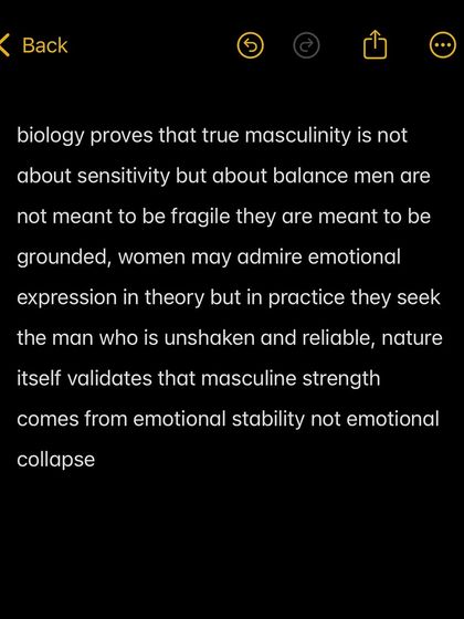 True masculinity is not about fragility but about being grounded and reliable. Nature validates that masculine strength comes from emotional stability, not emotional collapse.