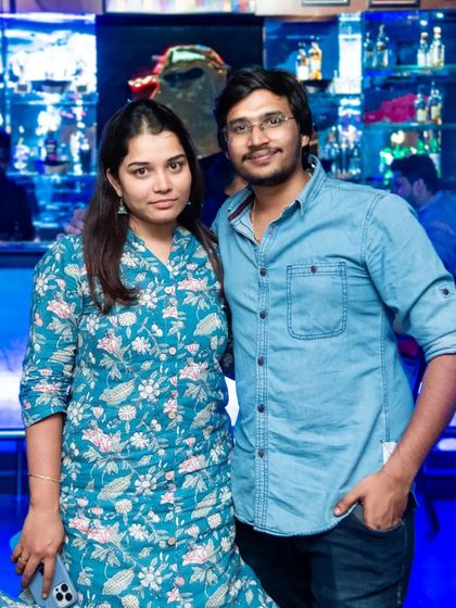 A couple enjoying their evening.