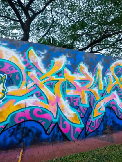 Another angle of the Masala style piece. The intricate patterns within the letters are part of my signature flow, adding that extra spice.