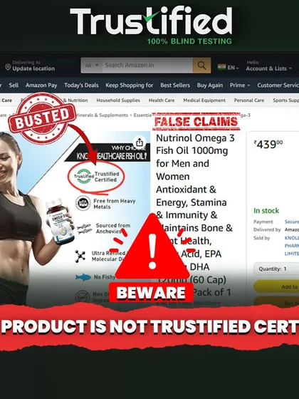 Another brand, Nutrinol, was caught using the Trustified Certified logo on Amazon without authorization. This is a classic example of a brand trying to deceive customers by piggybacking on my credibility.