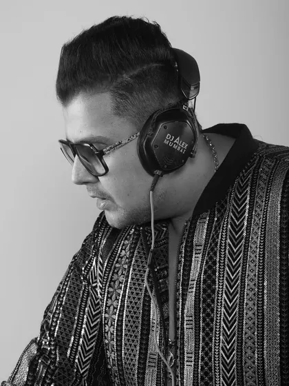 A black and white version of the focused profile shot. The mood is intense and artistic, reflecting the deeper side of my musicality.