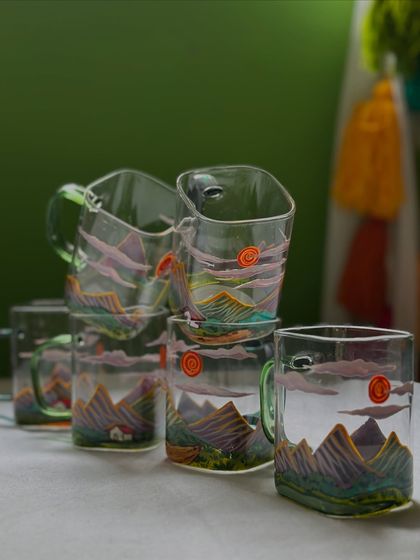 A stack of the 'Pahari' chai mugs, ready to be shipped to fellow mountain lovers.