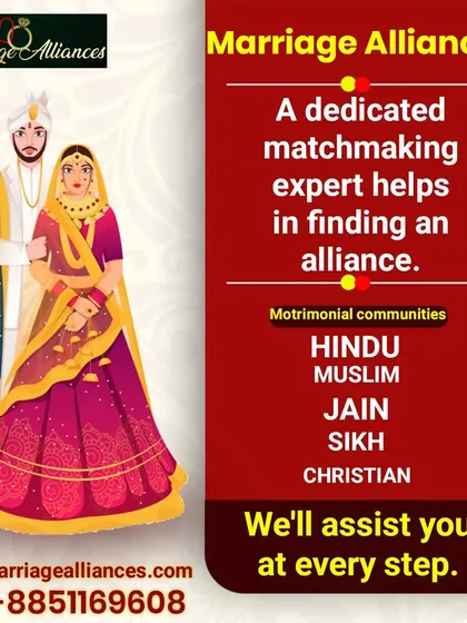 As your dedicated matchmaking expert, I assist you at every step. I proudly serve all major communities, including Hindu, Muslim, Jain, Sikh, and Christian, to help you find your perfect alliance.