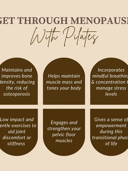 Pilates is an incredible tool for navigating menopause. It helps maintain bone density, tone muscles, manage stress, and strengthen the pelvic floor.