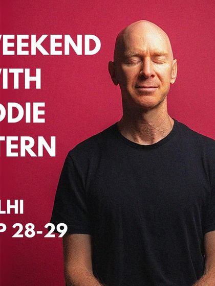 The announcement poster for our "Weekend with Eddie Stern" in Delhi. We were so excited to share this rare opportunity with the yoga community.