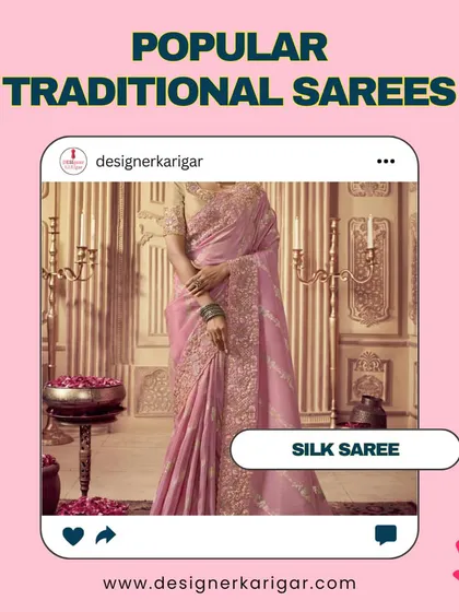We can restyle or perfectly stitch any traditional saree, like this beautiful pink silk saree, to ensure it fits you perfectly.