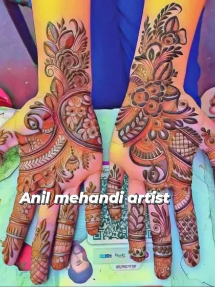 A vibrant and colorful party-wear mehandi. The rich stain shows the quality of my organic henna, and the floral design is perfect for any celebration.