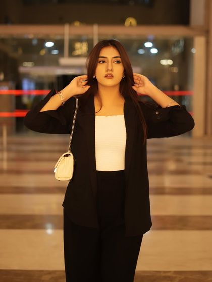 A powerful, confident pose in my formal wear.