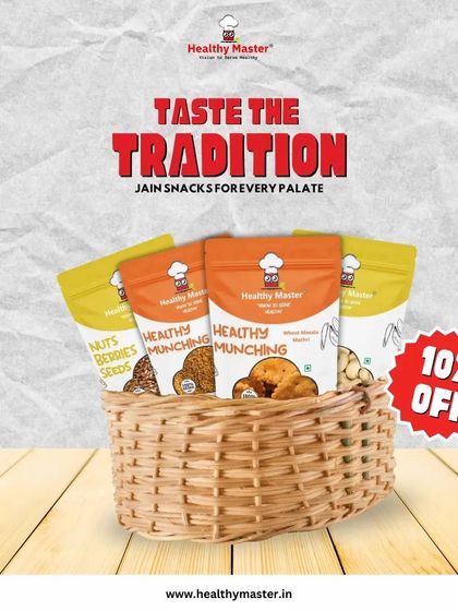 Taste the tradition with our Jain snacks for every palate. Enjoy a special 10% discount on our range of snacks that adhere to Jain dietary principles.