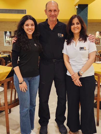 Master Eyal Yanilov with two of our female instructors, Dipika and Rachel Vaz. Learning from the source is a core principle of our organization.