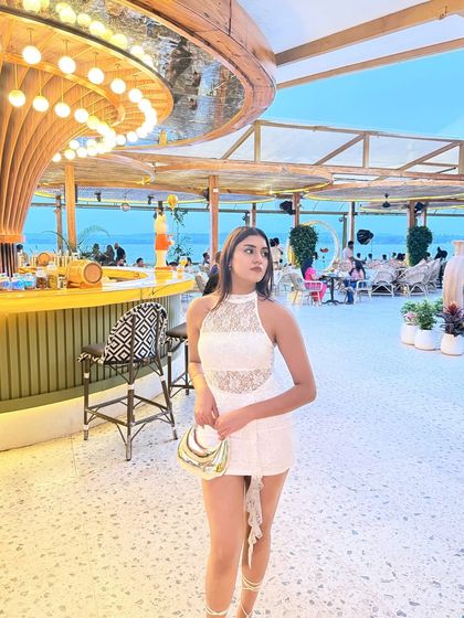 Another angle of the pretty white dress.