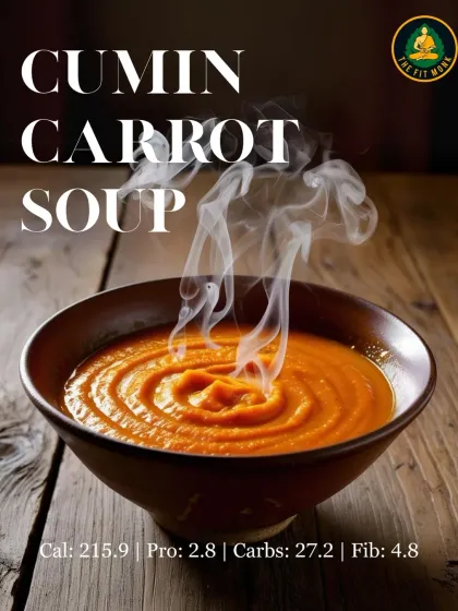 My Cumin Carrot Soup is a vibrant and flavorful option, packed with the goodness of carrots and a hint of earthy cumin. It's both delicious and high in fiber.