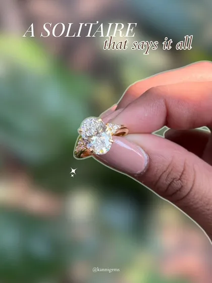 A solitaire that says it all. With its clean lines and quiet sparkle, this oval-cut diamond ring speaks of a love that is both elegant and profound.