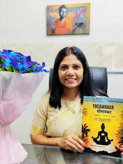 I am holding the first edition of our institute's magazine, 'Yogambar,' launched on our 8th Foundation Day. This magazine is a reflection of our community's values, learnings, and inspiring stories.