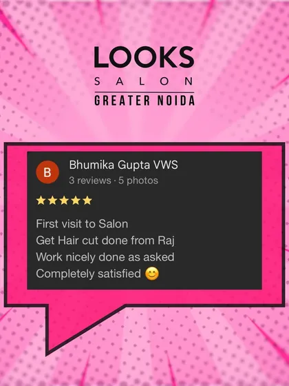 A client expresses complete satisfaction with her first visit, getting a haircut from Raj exactly as asked.