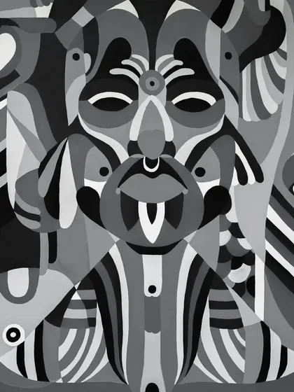 The main totem-like figure from the 'Aab' series.