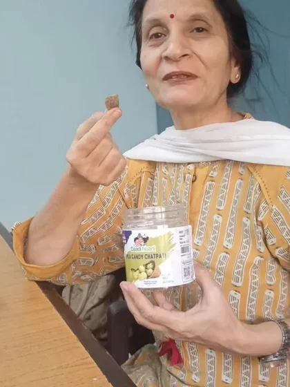 Seeing our customers enjoy our products is the biggest reward. This lovely lady is tasting our Chatpati Amla Candy, and her expression says it all. This is the authentic, homemade taste we strive for.