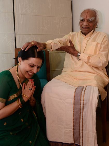 A precious moment receiving the blessings of my Guru. His touch and his words were the source of my strength and the foundation of my teaching.