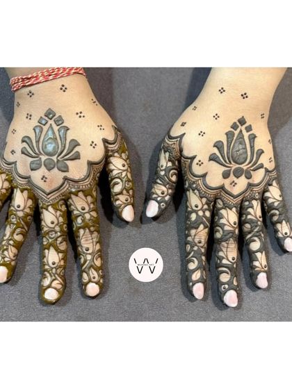 Another variation of a Diwali lotus design, showing how different shading techniques can change the look.