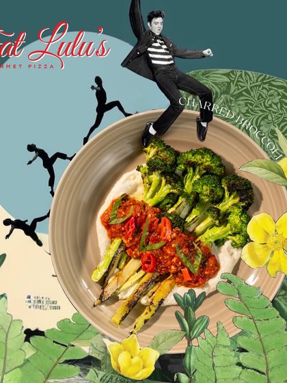 My charred broccoli just got a flavor update. This fun collage with Elvis shows that even the king would be a fan of this irresistible veggie dish.